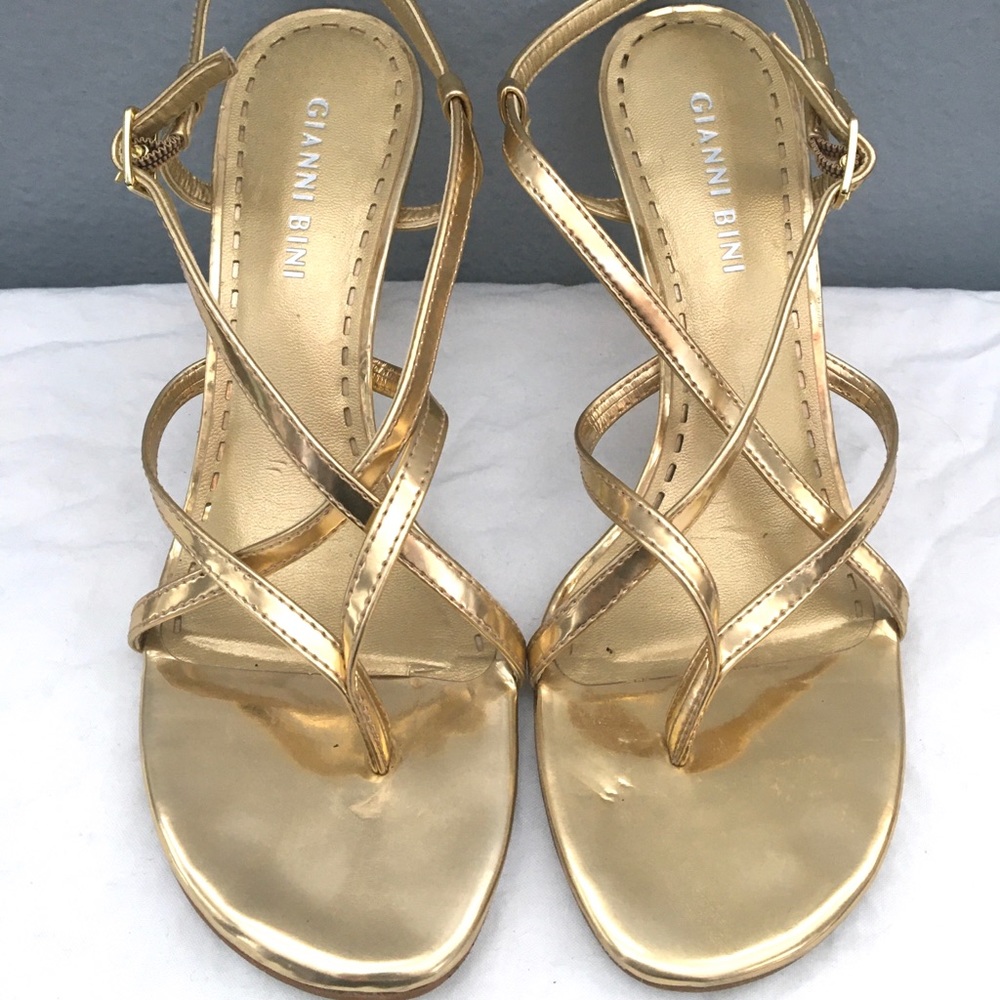Gianni Bini Gold Strappy Heels